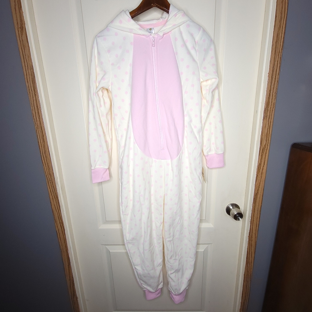 Tucker + Tate Girl's Junior 10/12 White Pink Fleece Unicorn Sleepwear